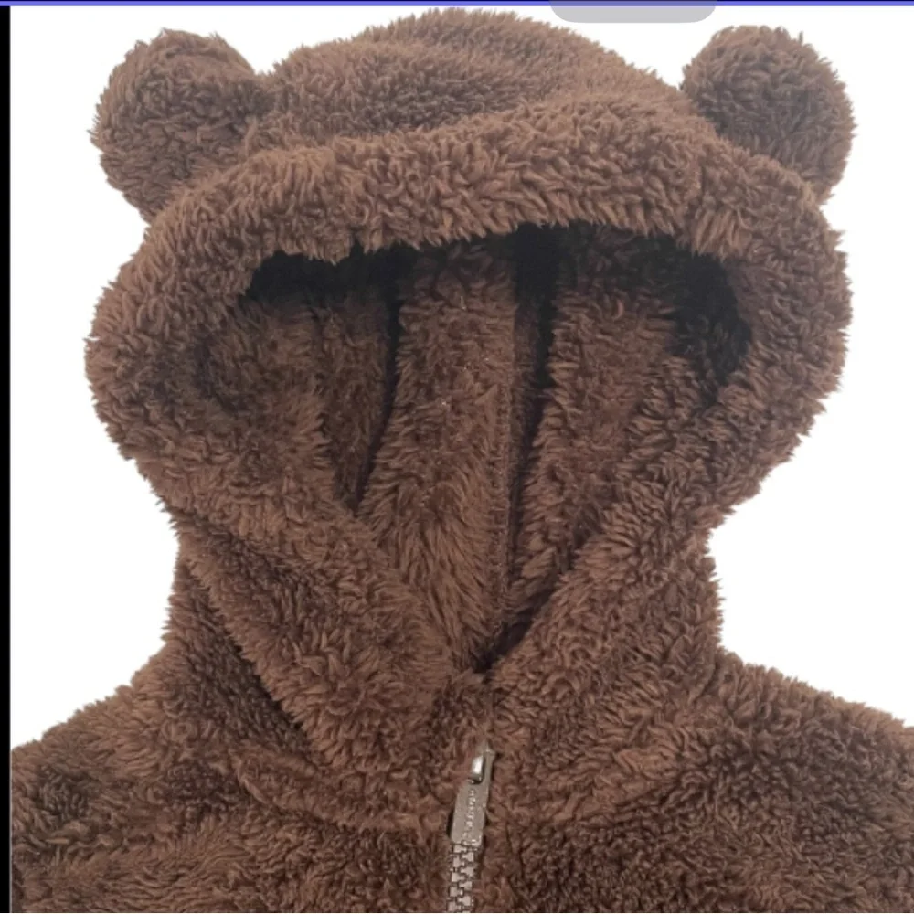Old Navy Brown Furry Bear Hoodie for Kids